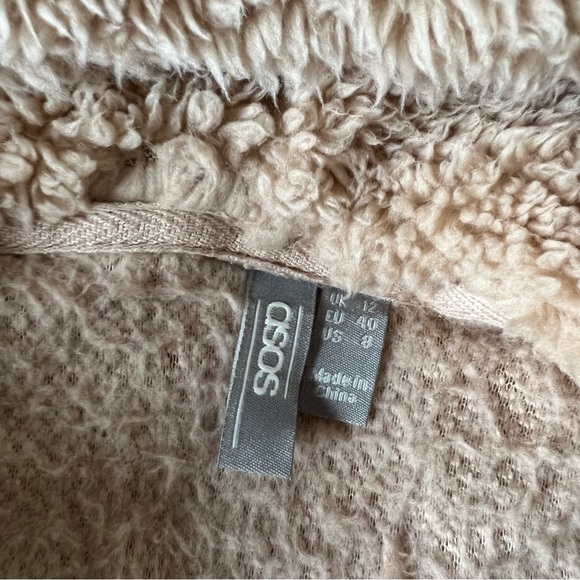 ASOS Oversized Tan Plush Teddy Hoodie Dress - Picture 7 of 7